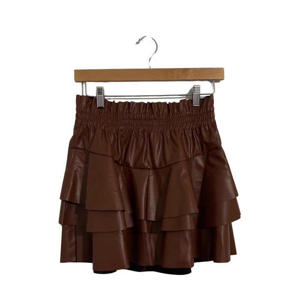 Black Ruffled Mini Skirt XL